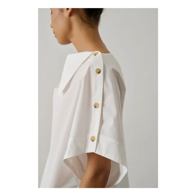Blusa Issa de algodón orgánico | Blanco Roto