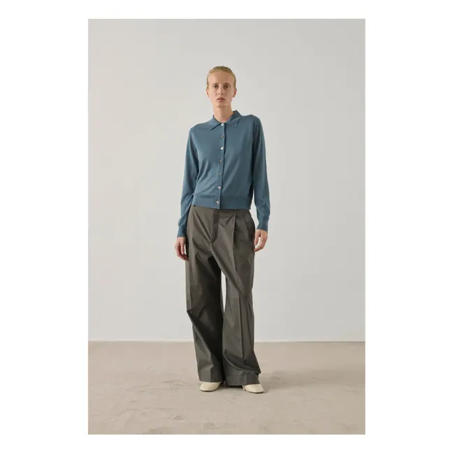 Hailey Merino Wool Cardigan | Blue