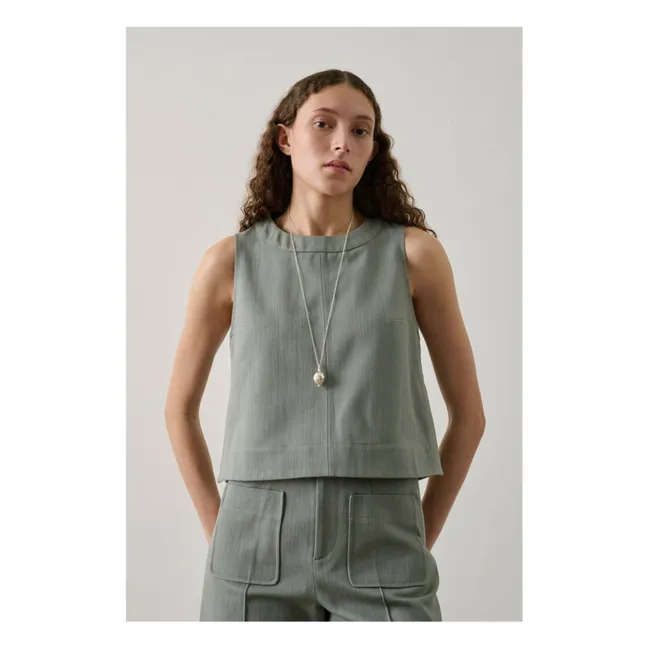 Top Pampa Coton | Vert d'eau
