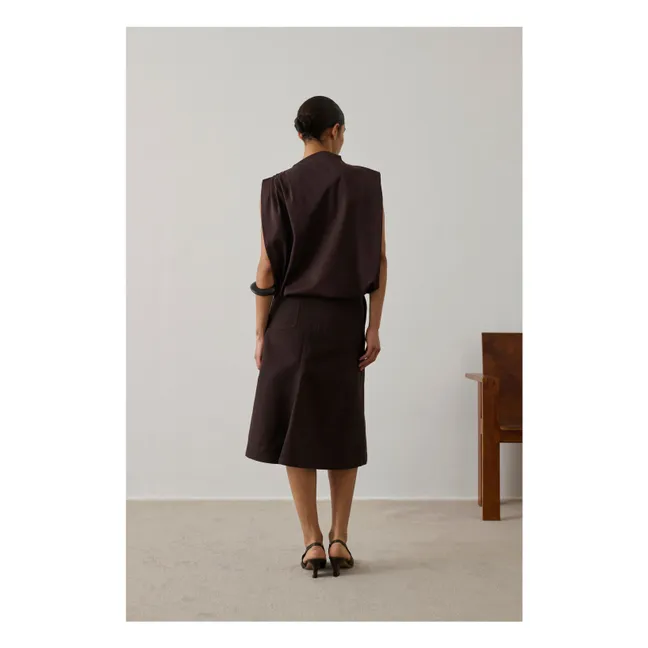 Idris T-Shirt Baumwolle | Dunkelbraun