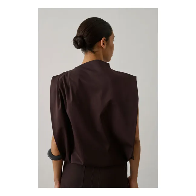 Idris T-Shirt Baumwolle | Dunkelbraun