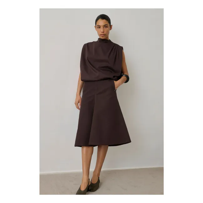 Idris T-Shirt Baumwolle | Dunkelbraun