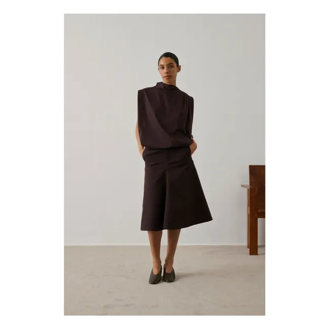 Idris T-Shirt Baumwolle | Dunkelbraun