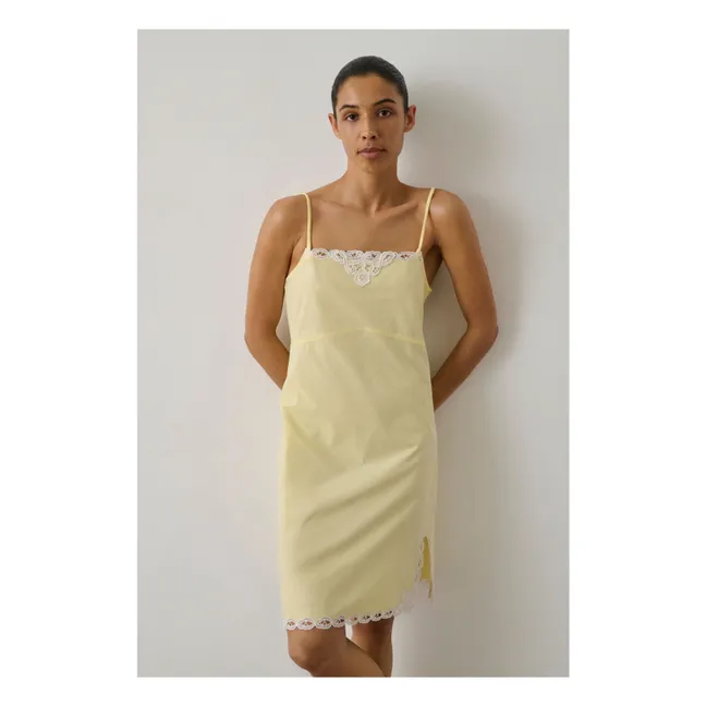 Hillary Cotton Dress | Pale yellow