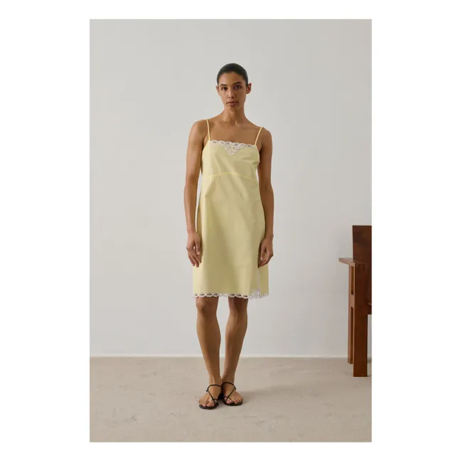 Hillary Cotton Dress | Pale yellow