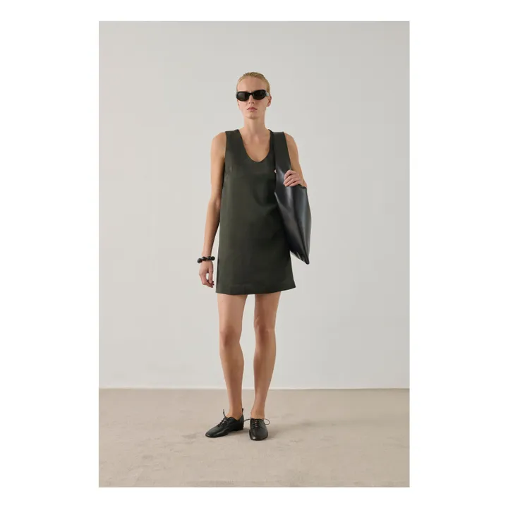 Robe Italie Cuir | Vert foncé- Image produit n°2