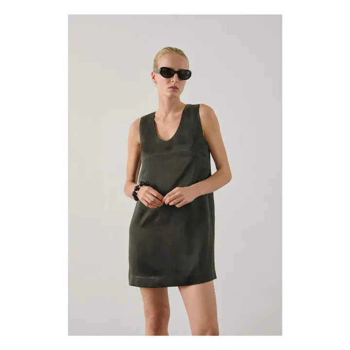 Robe Italie Cuir | Vert foncé- Image produit n°1