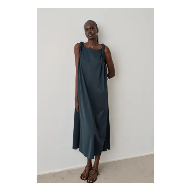 Debby Cotton Dress | Petrol blue