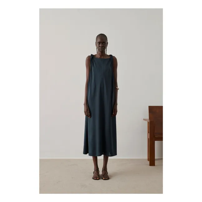 Vestido de algodón Debby | Azul Petróleo