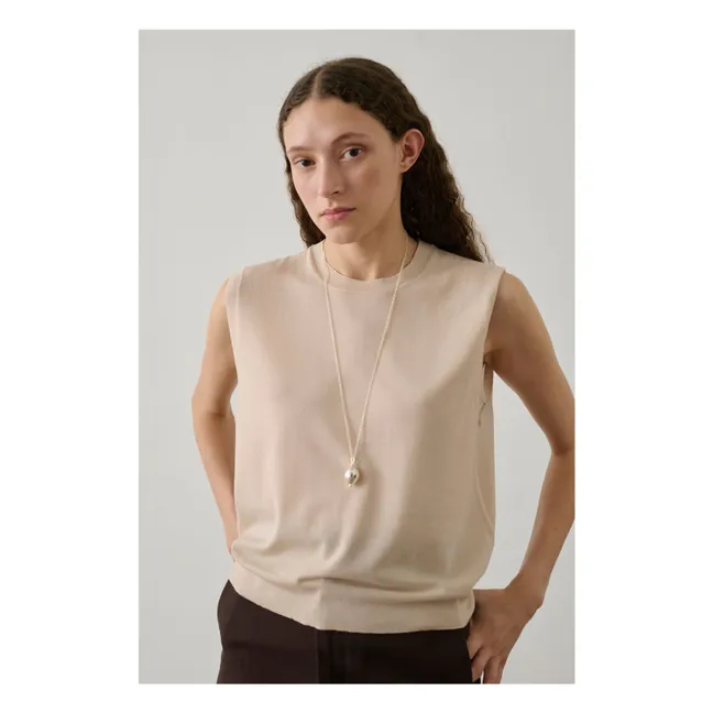 Fergie Sleeveless Sweater | Powder pink