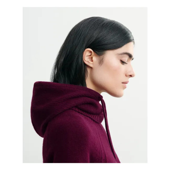 Cashmere cord balaclava | Plum