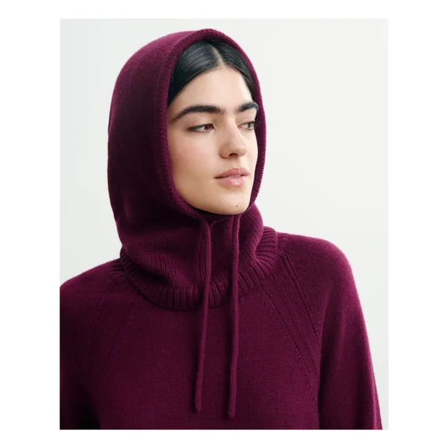 Cagoule Cordons Cachemire | Prune