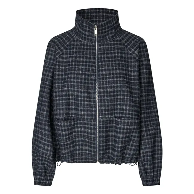 Veste Carreaux Mae | Bleu nuit