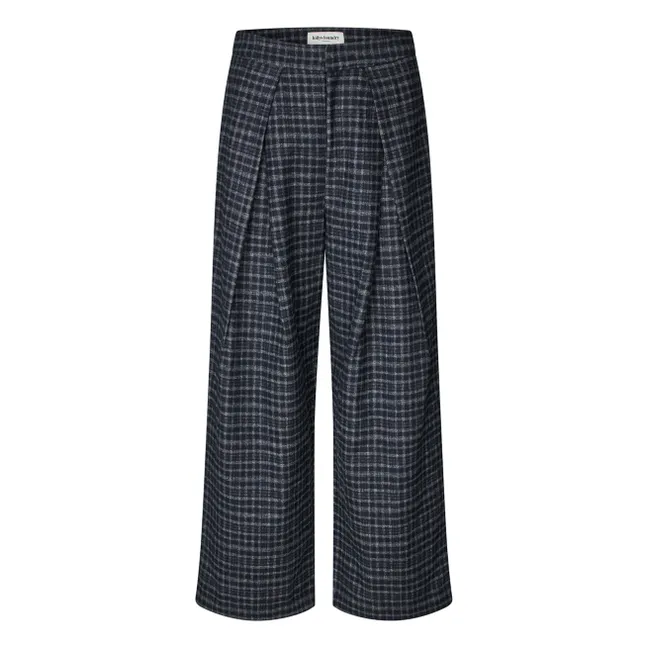 Pantalon Carreaux Zola | Bleu foncé