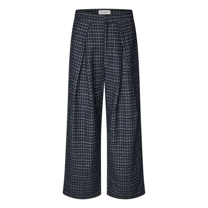 Pantalon Carreaux Zola | Bleu foncé- Image produit n°0