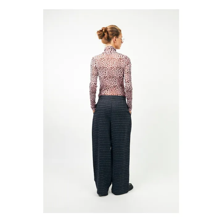 Pantalon Carreaux Zola | Bleu foncé- Image produit n°2