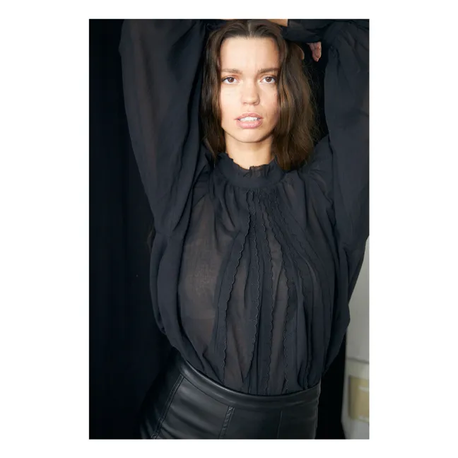 Presley Cotton Blouse | Black