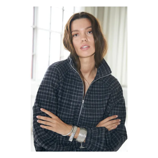 Veste Carreaux Mae | Bleu nuit