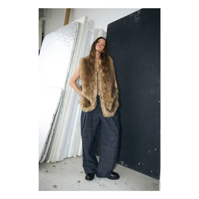 Veste Carreaux Mae | Bleu nuit