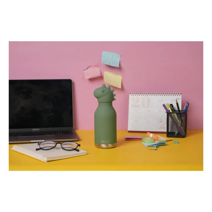 Dinosaur stainless steel water bottle | Green- Product image n°1