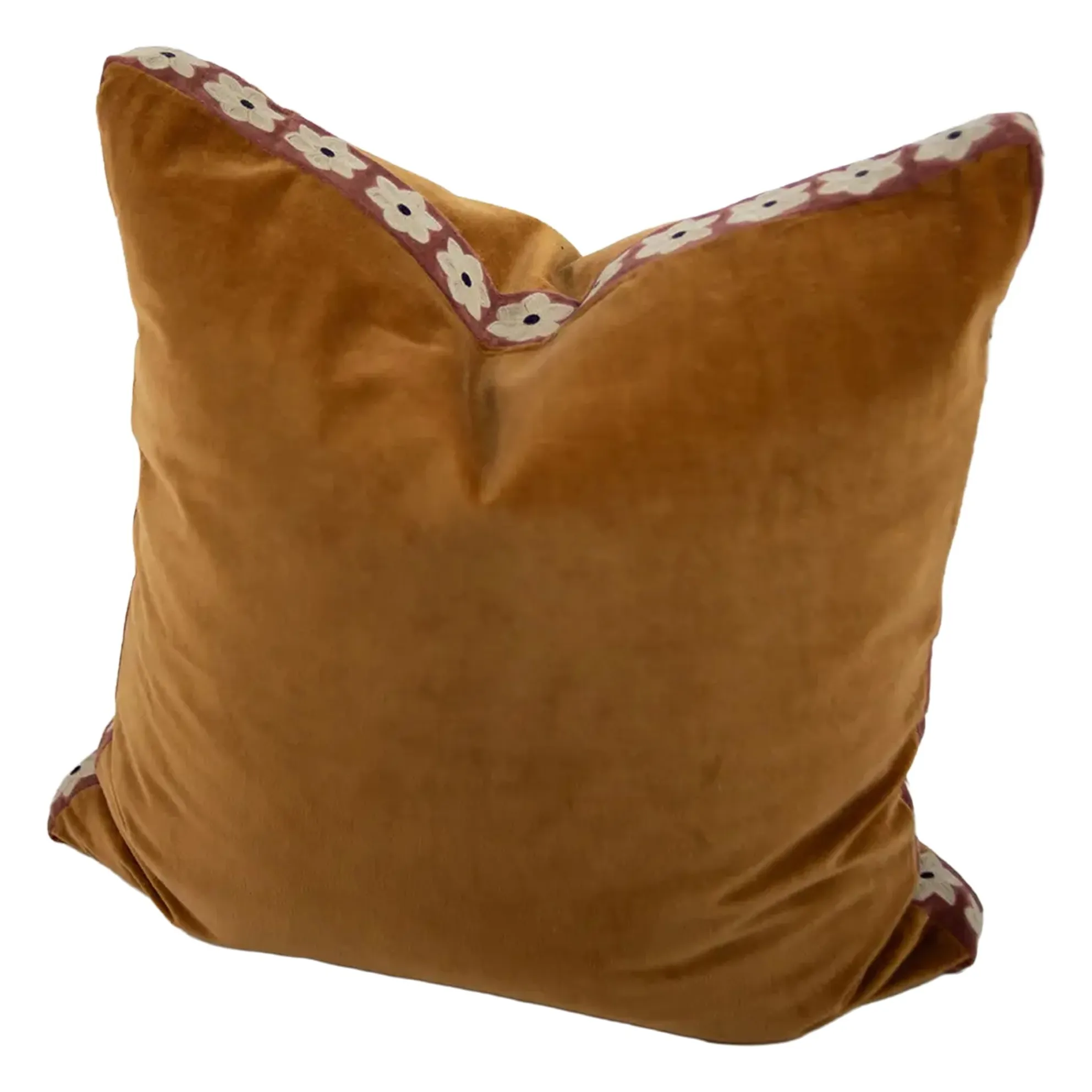 Olsson & Jensen Camel Daisy Velvet Cushion Cover
