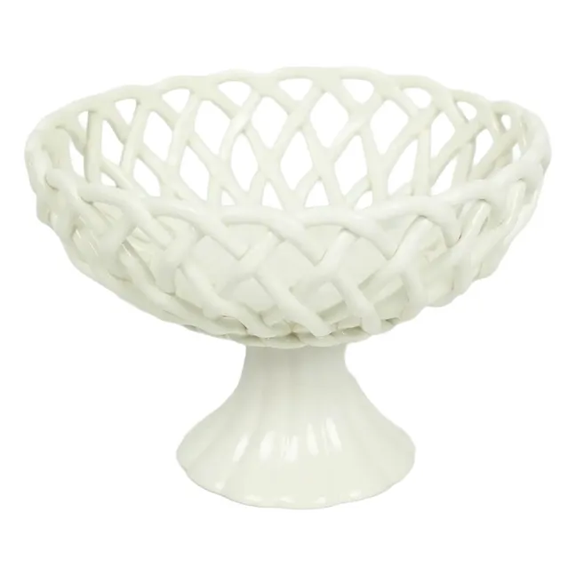 Coupe sur pied en porcelaine Ruth | Blanc