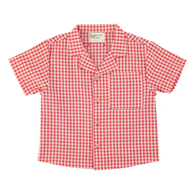 Organic Cotton Gingham Shirt | Red