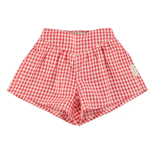 Organic cotton Vichy shorts | Red
