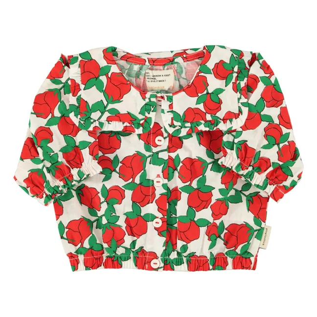 Blusa Floral Cuello Claudina | Blanco