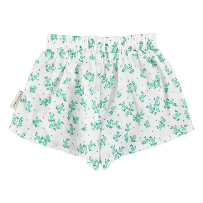 Short Fleuri Coton Bio | Blanc