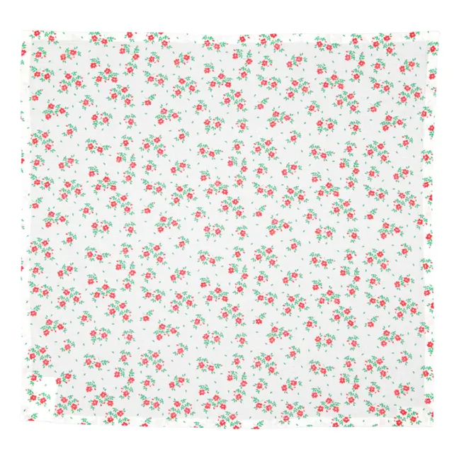 Organic Cotton Flowered Bandana | Red
