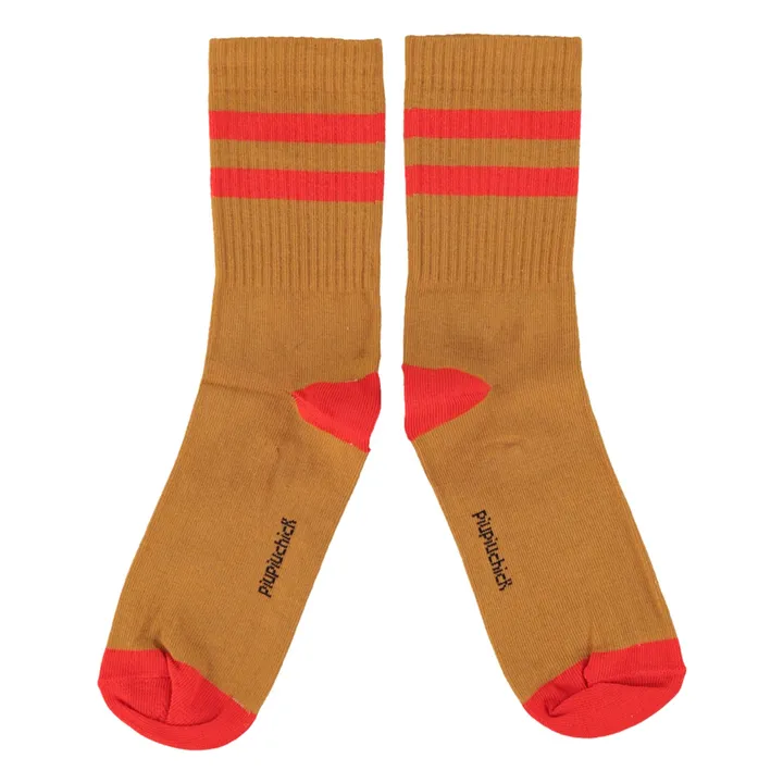 Calcetines de rayas | Camel- Imagen del producto n°0