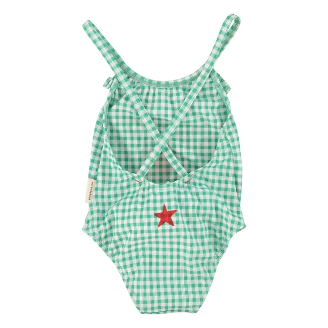 Maillot de Bain à Carreaux Peace Fibres Recyclées | Vert