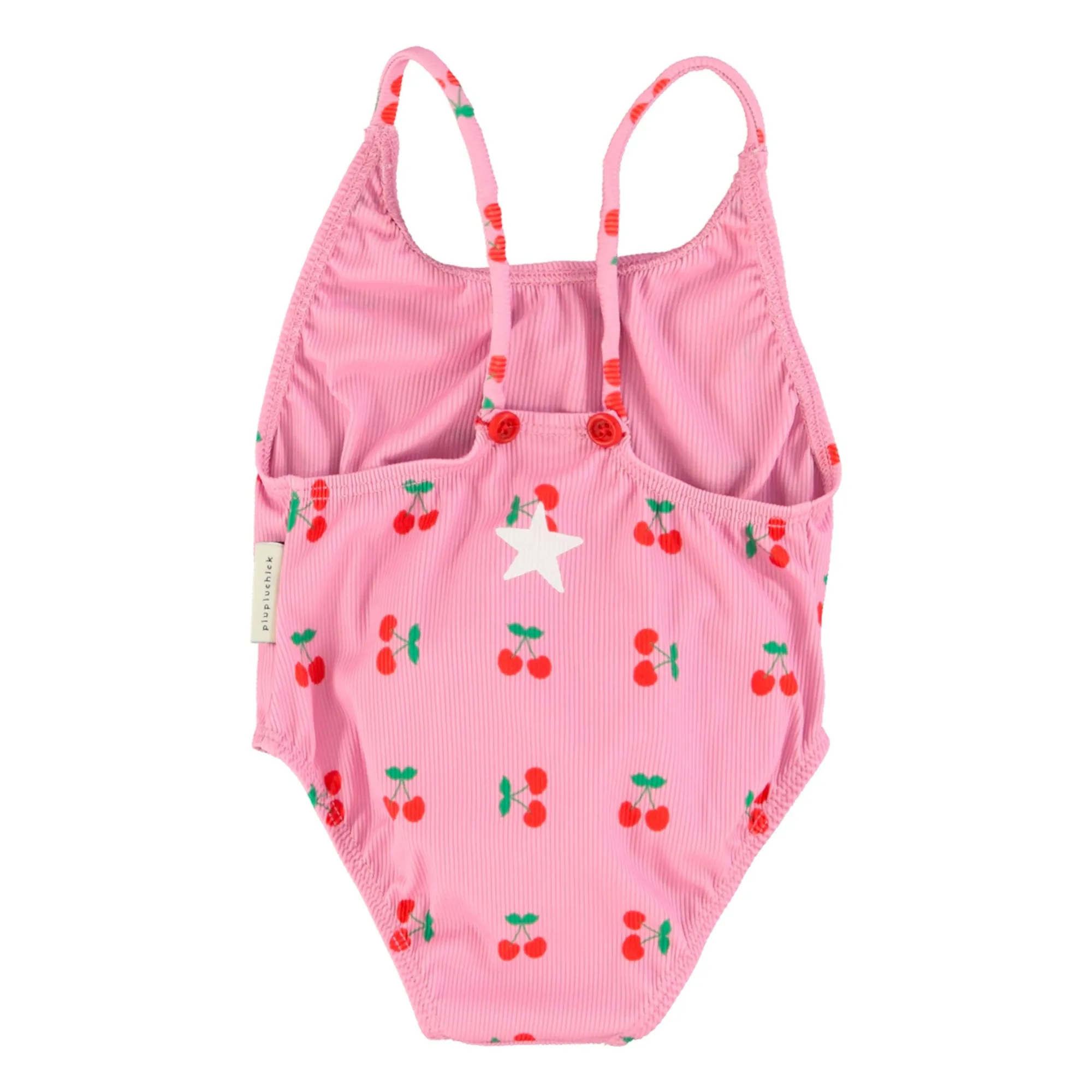 Maillot de Bain Côtelé Cerises Fibres Recyclées | Rose- Image produit n°5