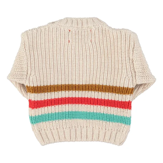 Pull Rayé Coton Bio | Ecru