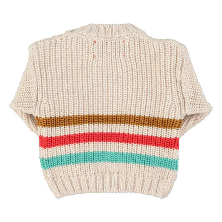 Pull Rayé Coton Bio | Ecru- Image produit n°8