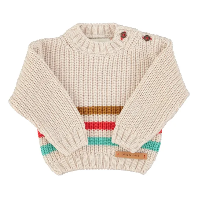 Gestreifter Pullover aus Bio-Baumwolle | Seidenfarben