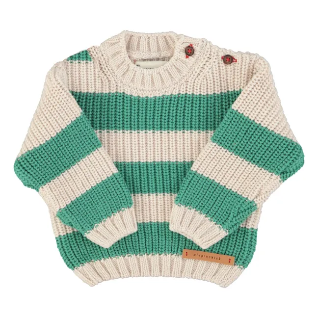 Pull Rayé Coton Bio | Vert