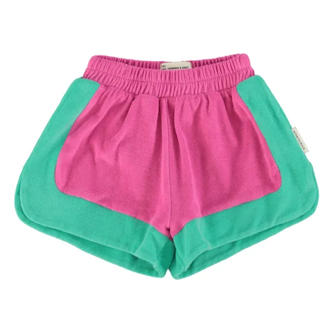 Short Colorblock Eponge Coton Bio | Rose fuschia