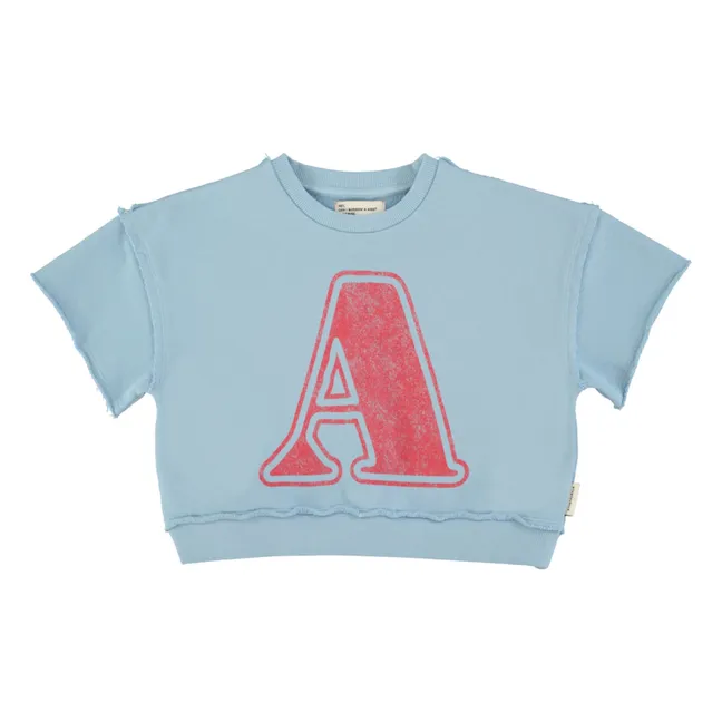 Short-sleeved sweatshirt Lettre A Coton Bio | Light blue