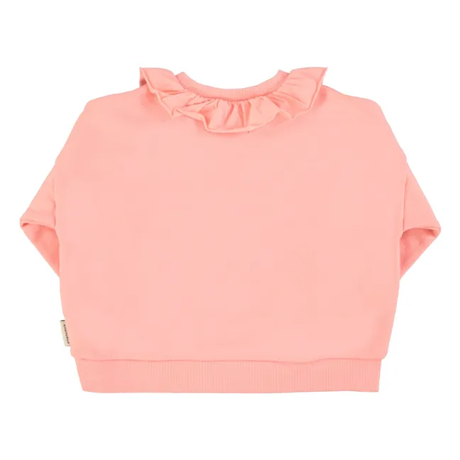 Sweat Volants Fraise Coton Bio | Rose