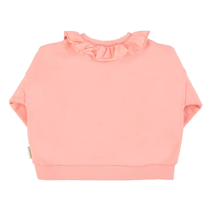 Sweat Volants Fraise Coton Bio | Rose- Image produit n°4