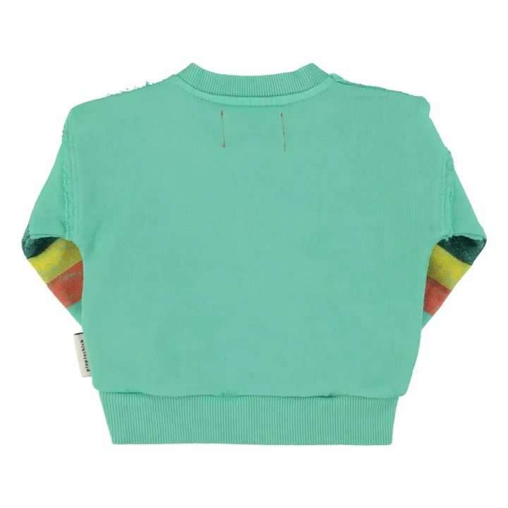 Sweat Manches Rayées Coton Bio | Vert- Image produit n°7