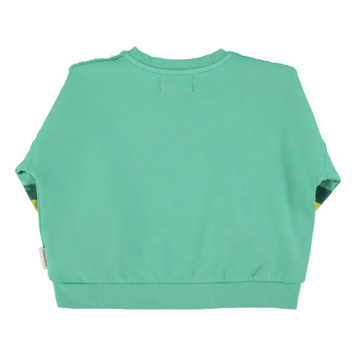 Sudadera de rayas Algodón orgánico | Verde- Imagen del producto n°3
