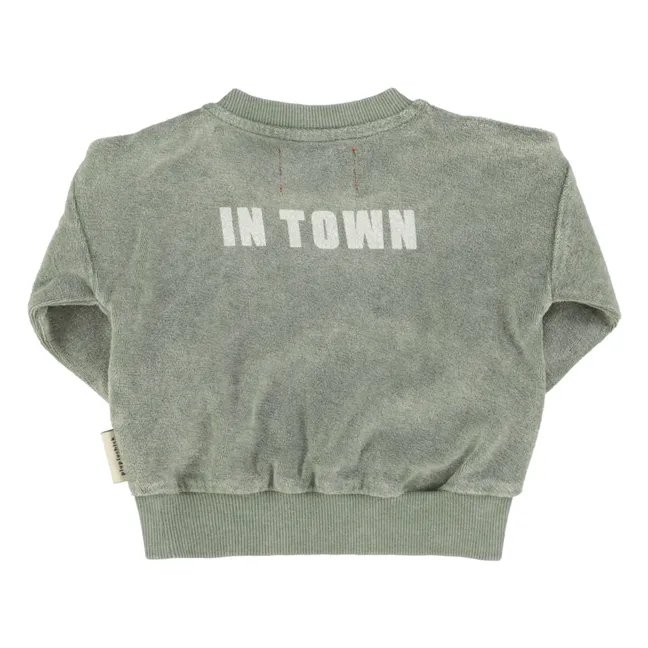 Sudadera de rizo de algodón orgánico Best Friend | Verde Oscuro