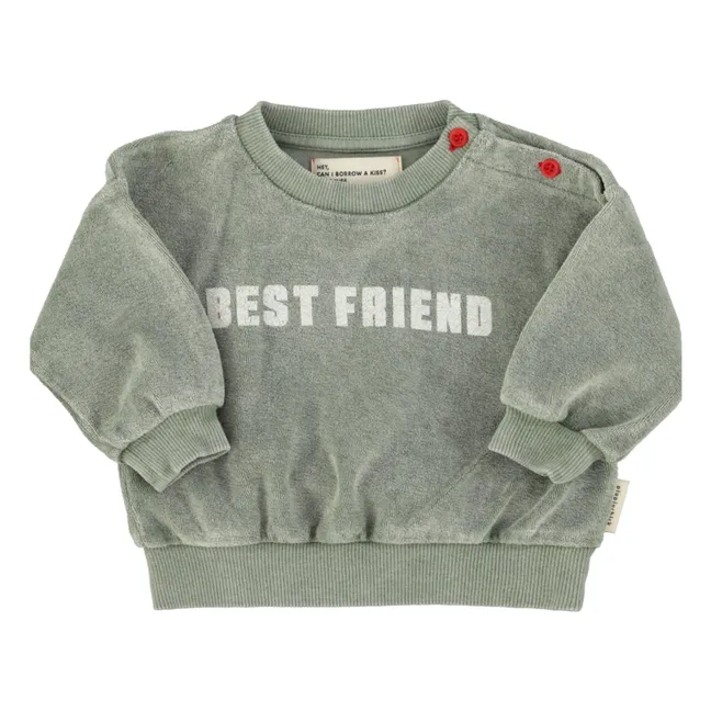 Sweat Best Friend Eponge Coton Bio | Vert foncé
