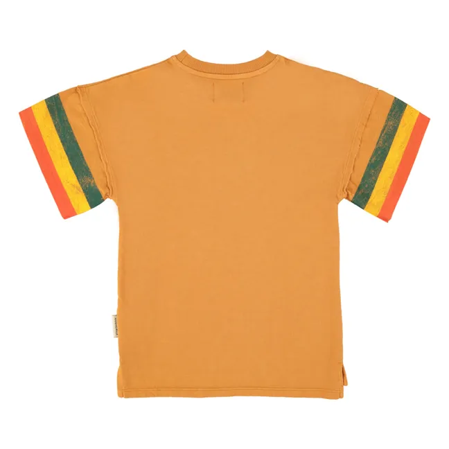 Robe T-shirt Rayée | Camel