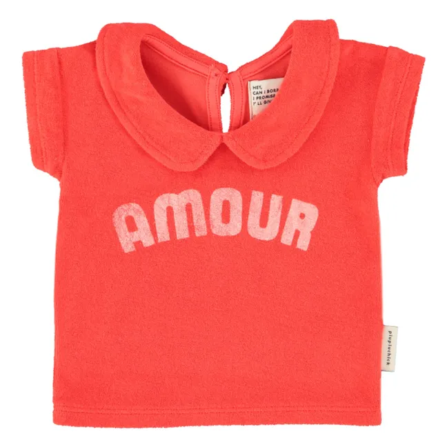 T-shirt Amour Eponge Coton Bio | Rouge
