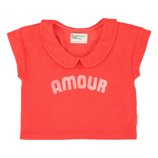 Amour Eponge Organic Cotton T-shirt | Red