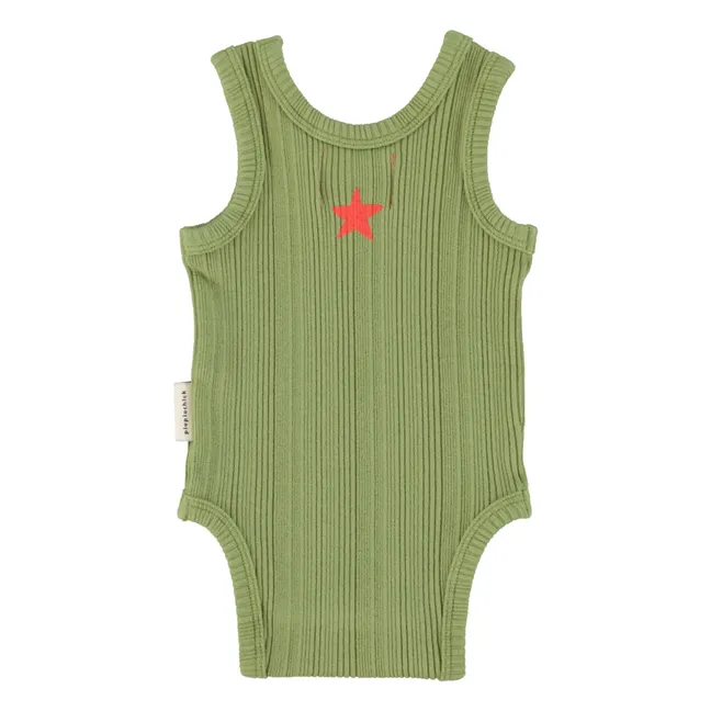 Body Côtelé Glace Coton Bio | Olive